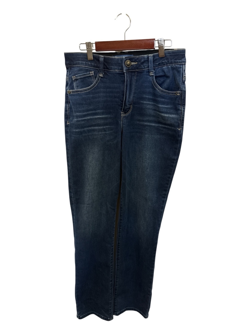 Democracy Ab Solution Jeans Size 6 Dark Wash Slim Straight Stretch Denim B24507W - Picture 2 of 6